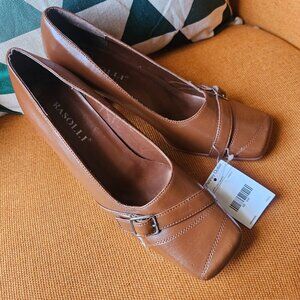 RASOLLI Brown Square-Toe Pumps/Heels NWOT Sz 10